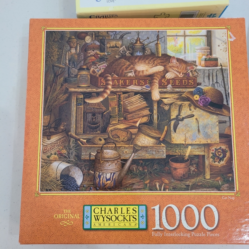Charles Wysokis Original Americana Cat Nap 1000 Piece Puzzle